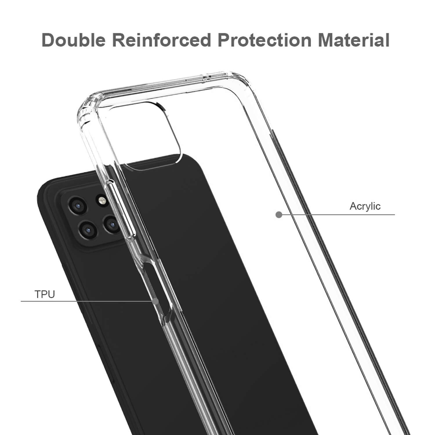 Tough On Samsung Galaxy A22 5G Case Slim Hybrid Clear