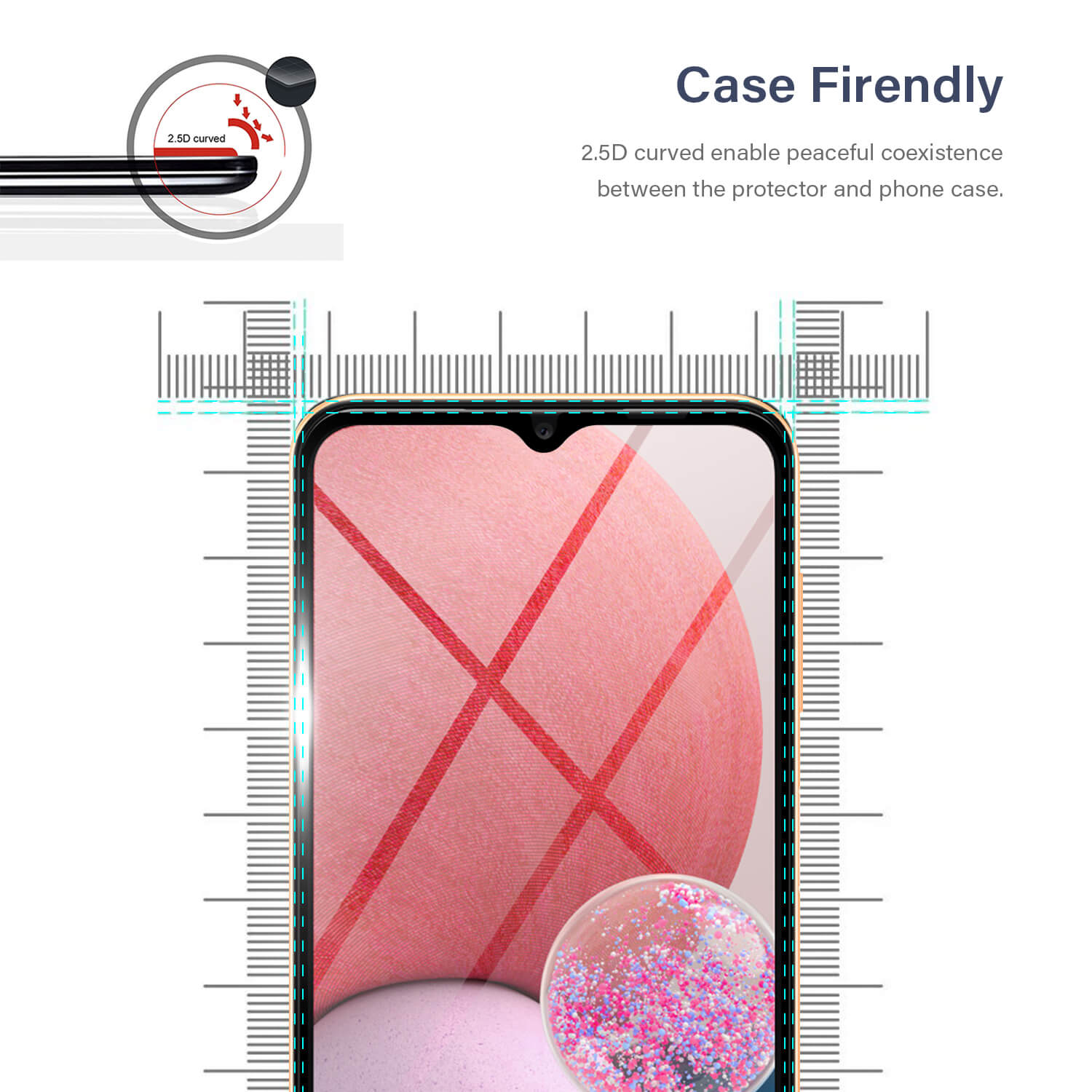 Tough On Samsung Galaxy A12/A13 5G/A32 5G/A04s 2.5D Tempered Glass Screen Protector Black