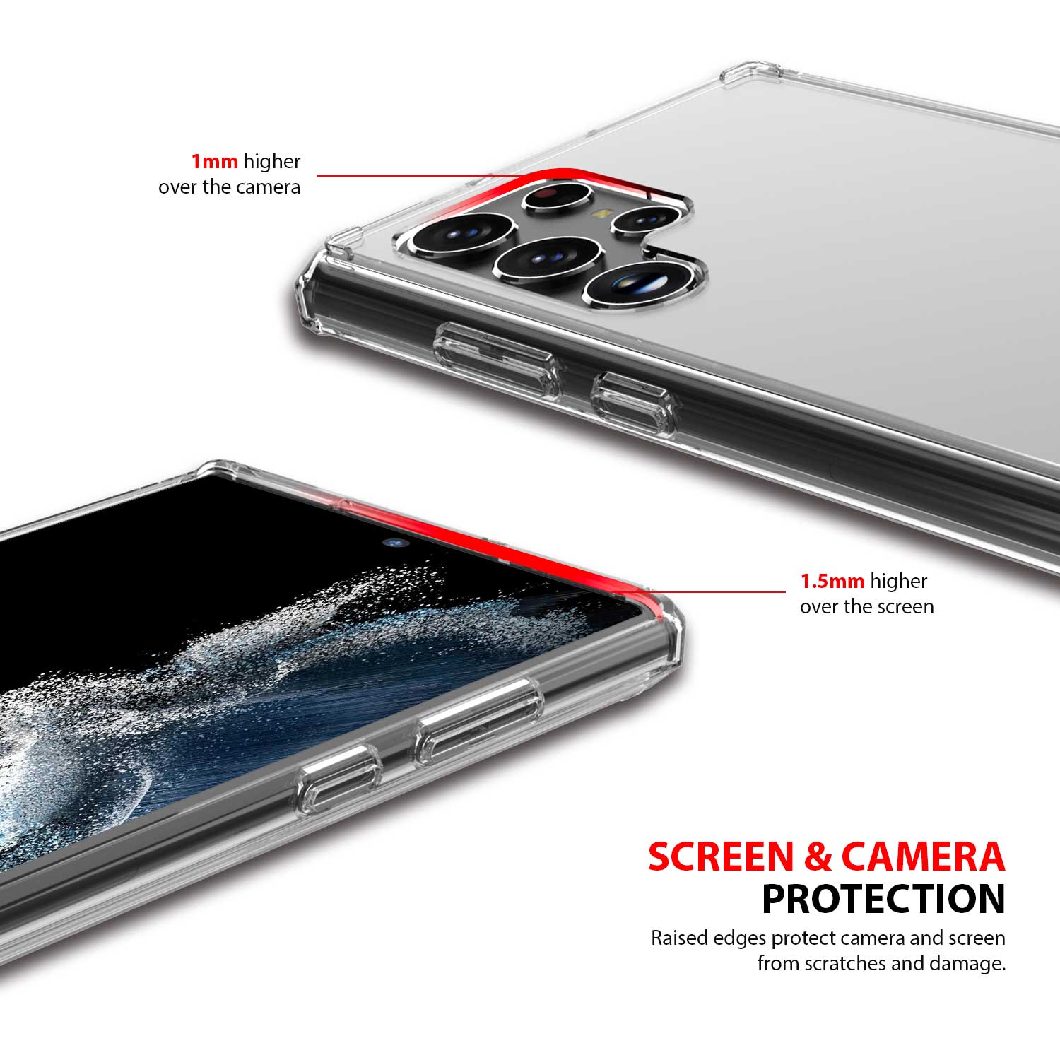 Tough On Samsung Galaxy S22 Ultra 5G Case Slim Hybrid Clear