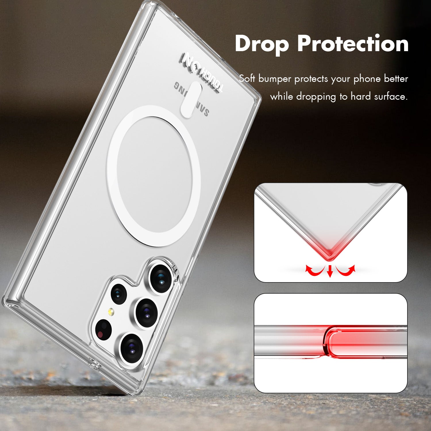 Tough On Samsung Galaxy S23 Ultra Clear Case with Magsafe Clear