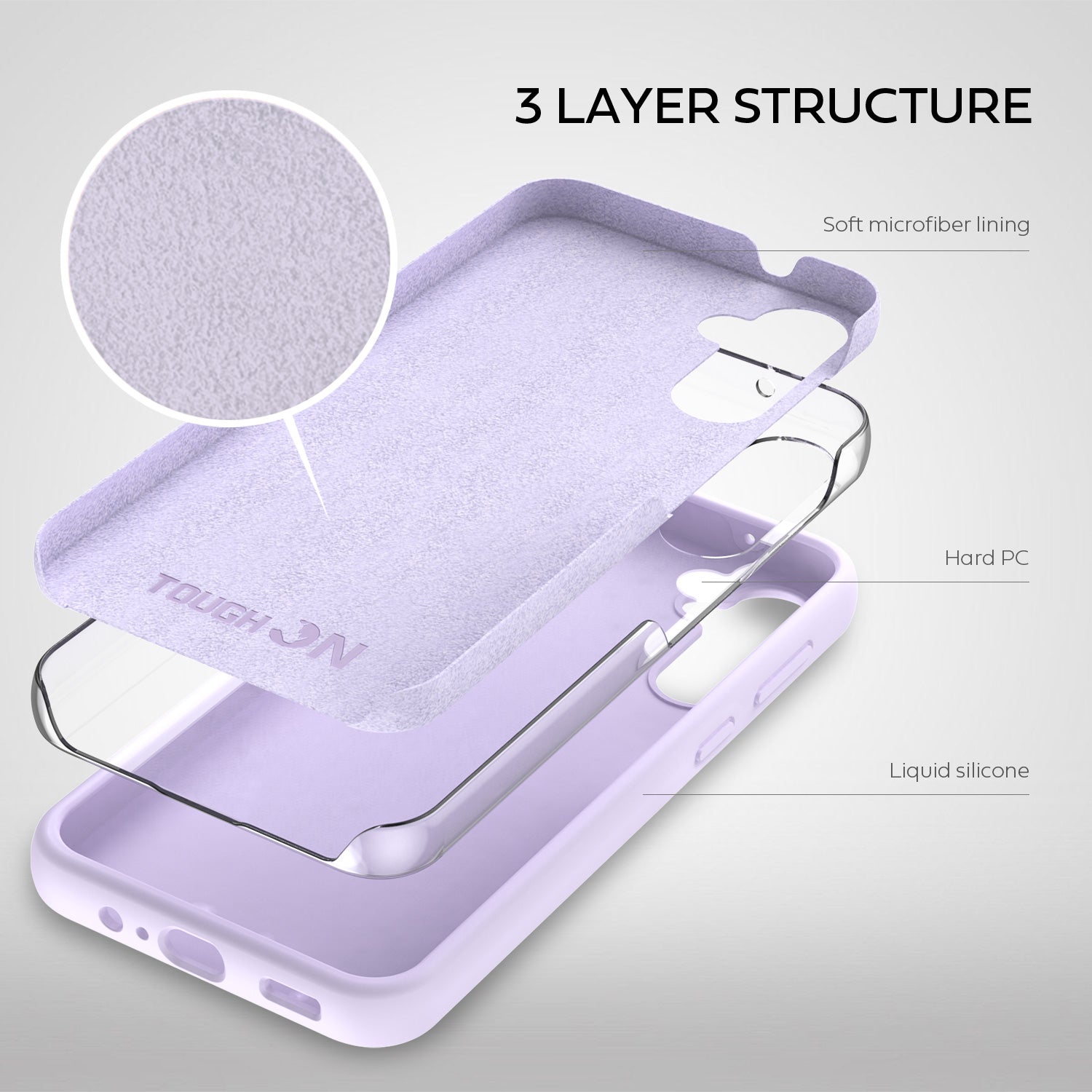 Tough On Samsung Galaxy A54 5G Silicone Case Light Purple