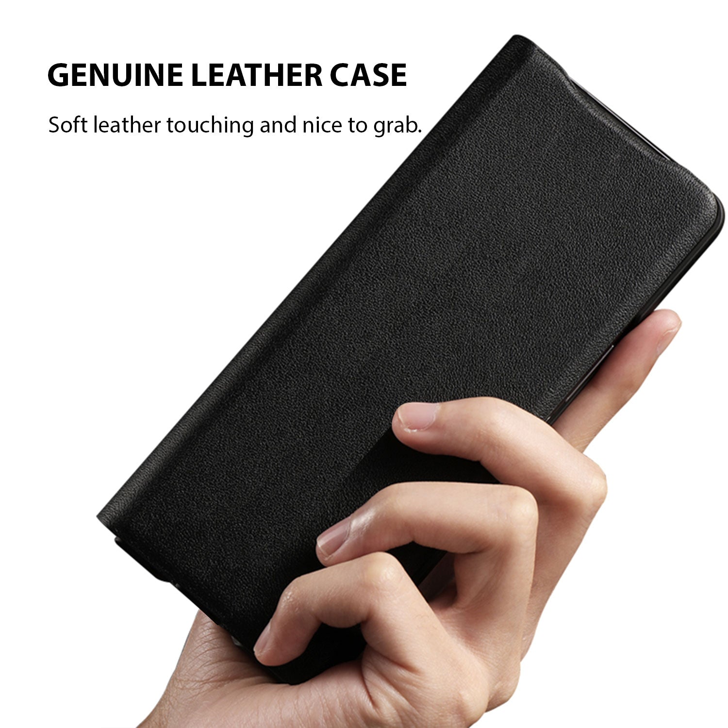 Tough On Samsung Galaxy Z Fold4 5G Case Fine Leather Black