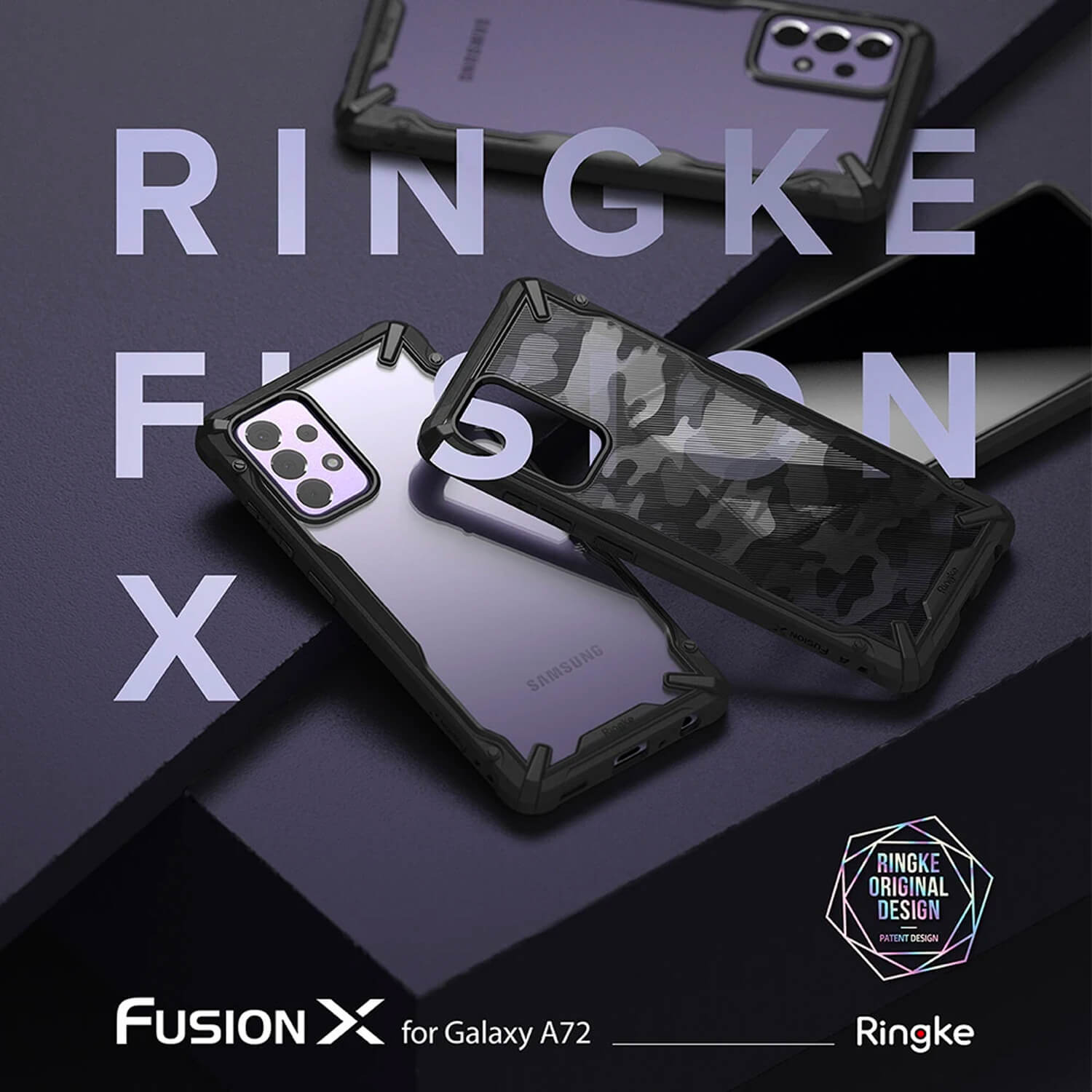 Ringke Samsung Galaxy A72 Case Fusion X Design Camo Black