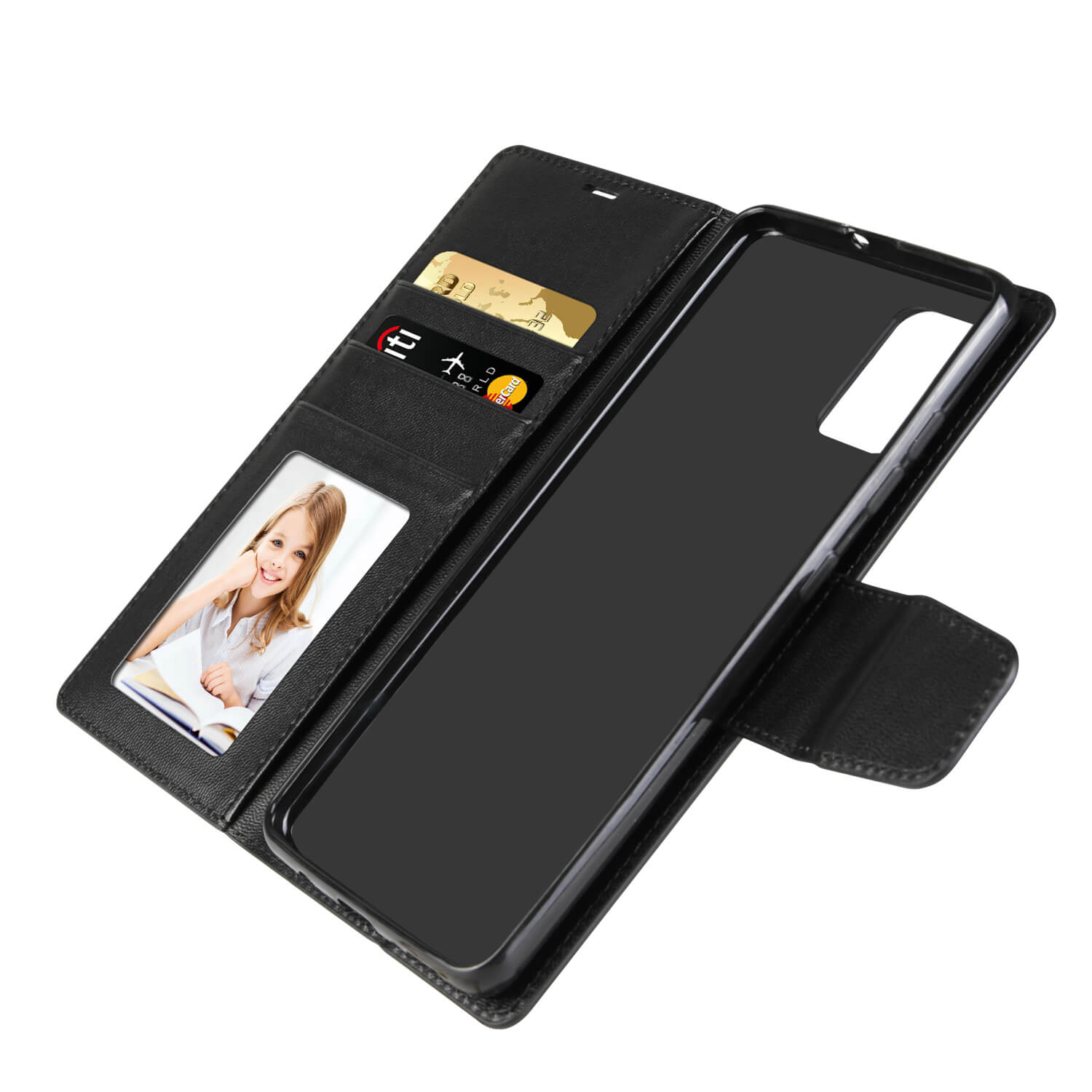 Hanman Samsung Galaxy A52s / A52 Leather Case Wallet Black