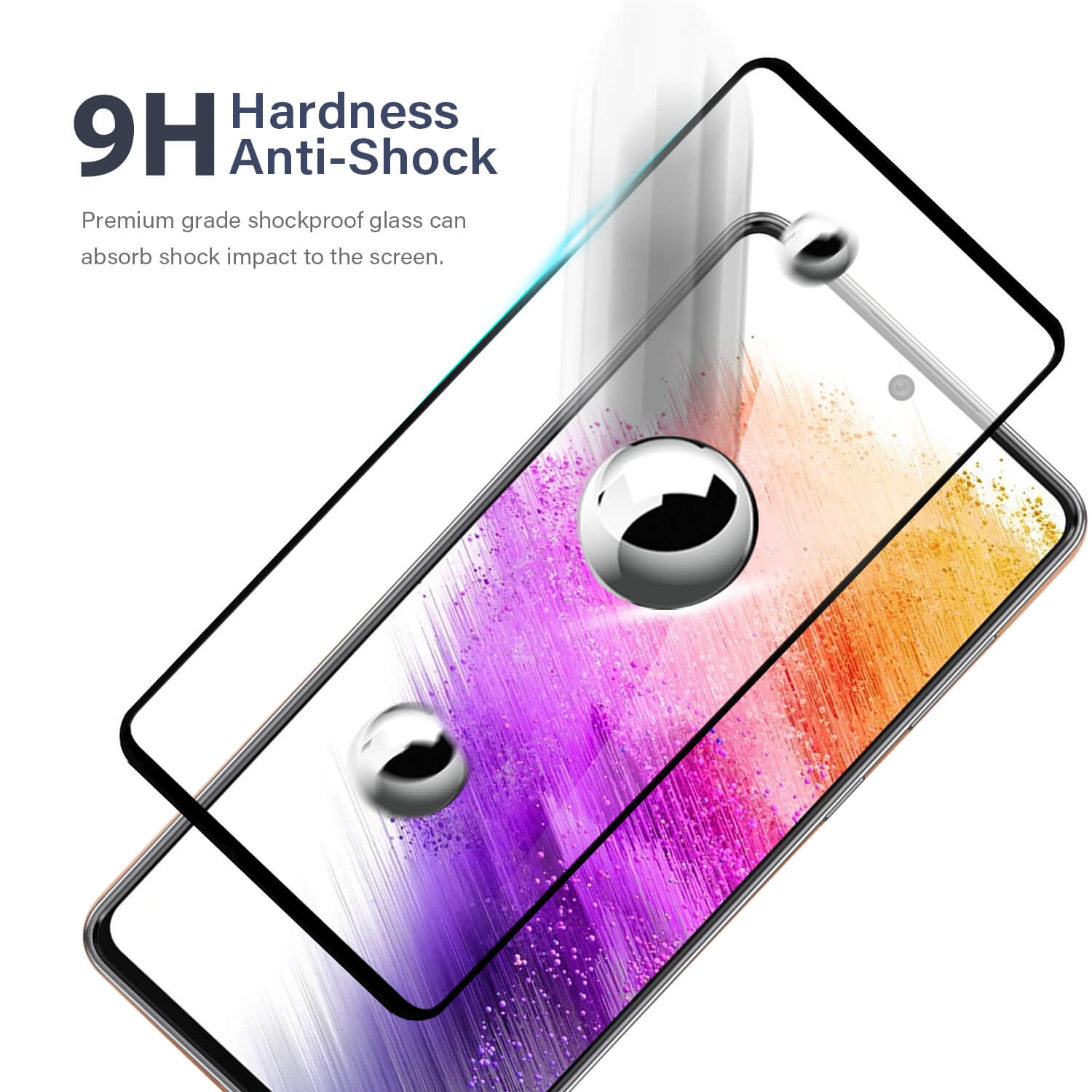 Tough On Samsung Galaxy A73 5G 2.5D Tempered Glass Screen Protector Black