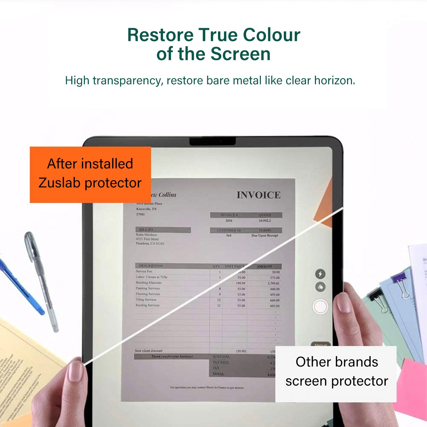Tough on iPad Pro 11" 2022 2021 2020 2018 Tempered Glass Screen Protector