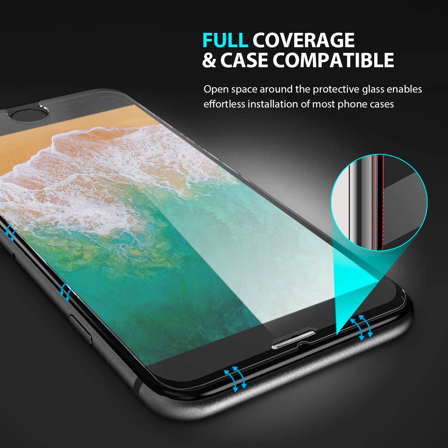 iPhone 8 Plus & iPhone 7 Plus Tempered Glass Screen Protector Tough on Double Strong