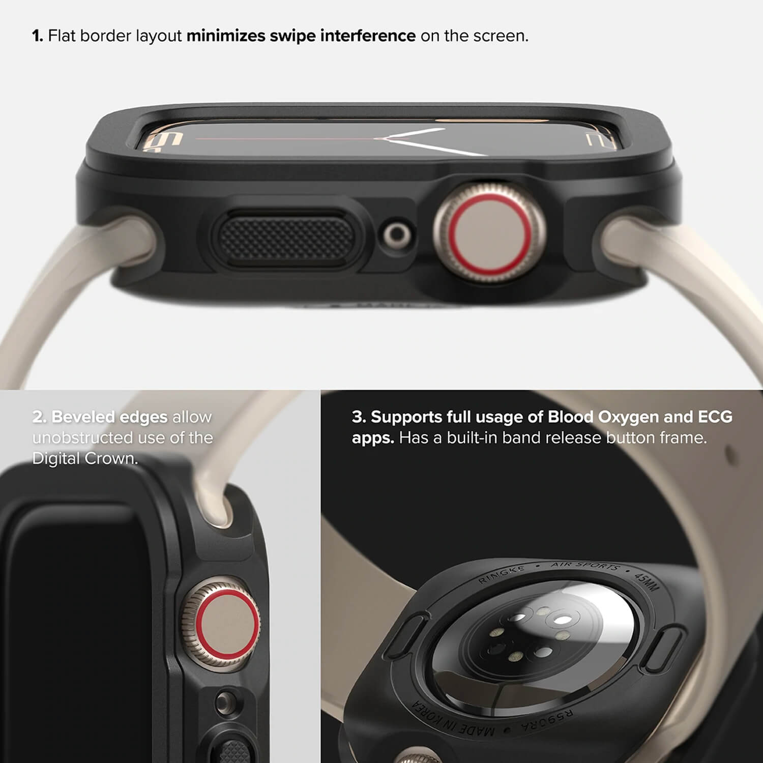 Ringke Apple Watch 9 / 8 / 7 41mm Case Air Sports Black