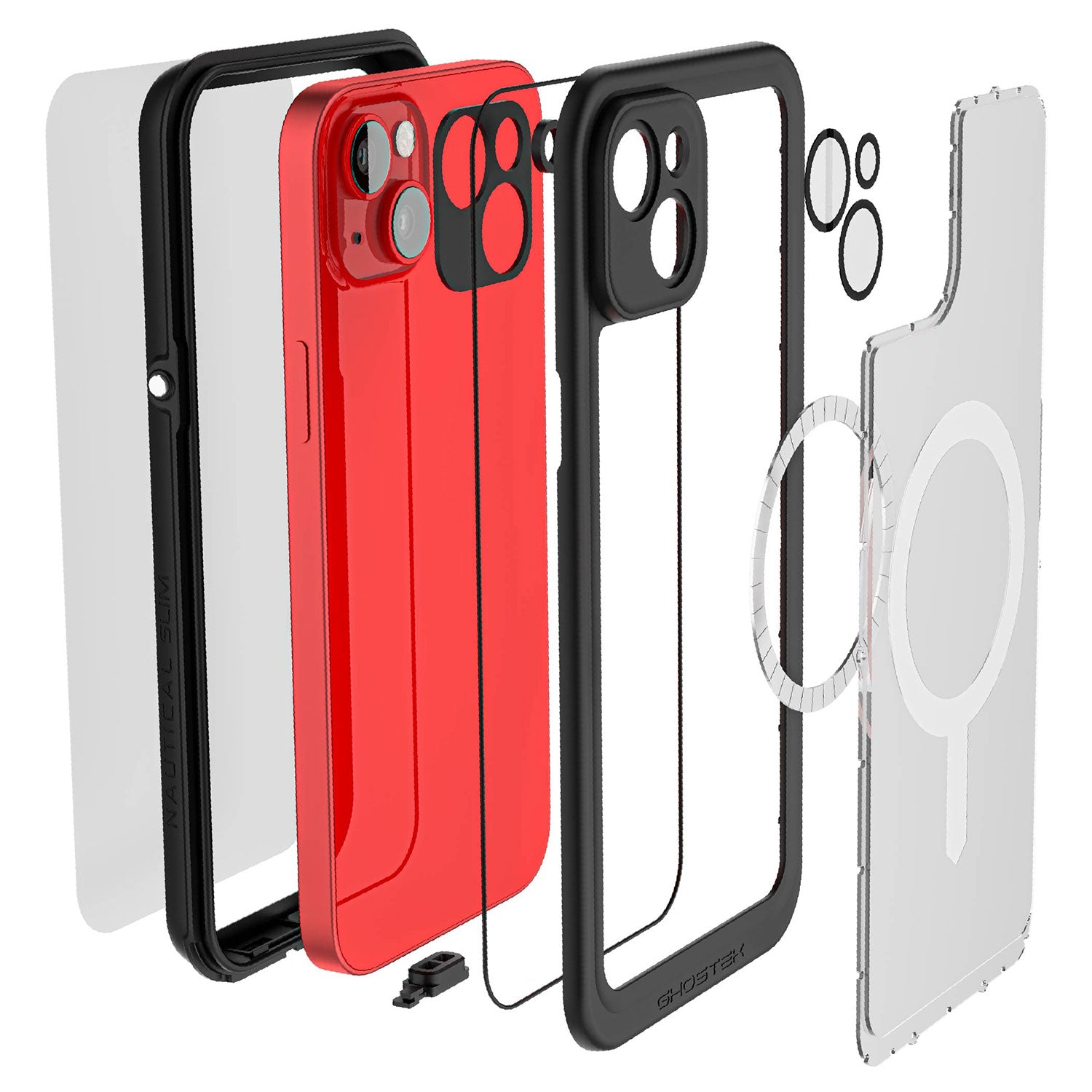 Ghostek iPhone 14 Plus Case Nautical Slim Waterproof w/ Magsafe Clear