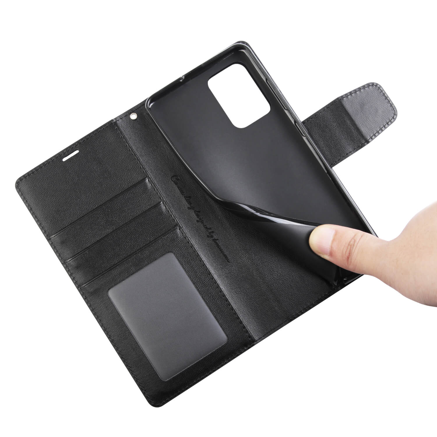Hanman Samsung Galaxy A52s / A52 Leather Case Wallet Black