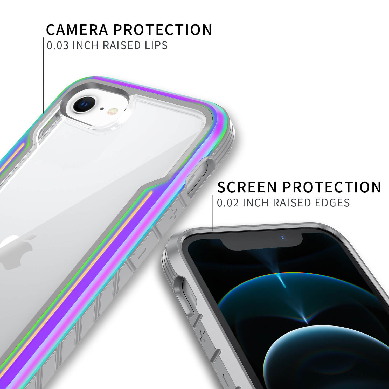 Tough On iPhone SE 2022 & 2020 /iPhone 7 & 8 & 6 Case Iron Shield Iridescent