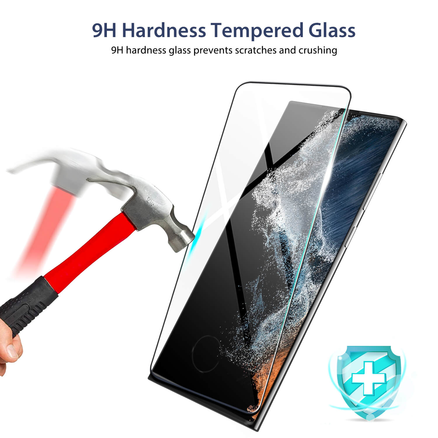 Tough On Samsung Galaxy S22 Ultra 5G HD Full Cover Tempered Glass Screen Protector Black