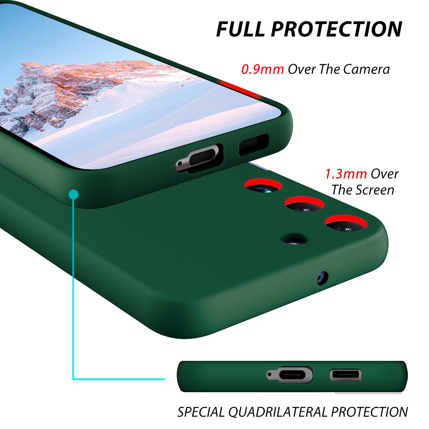 Tough On Samsung Galaxy S23 Plus Silicone Case Dark Green