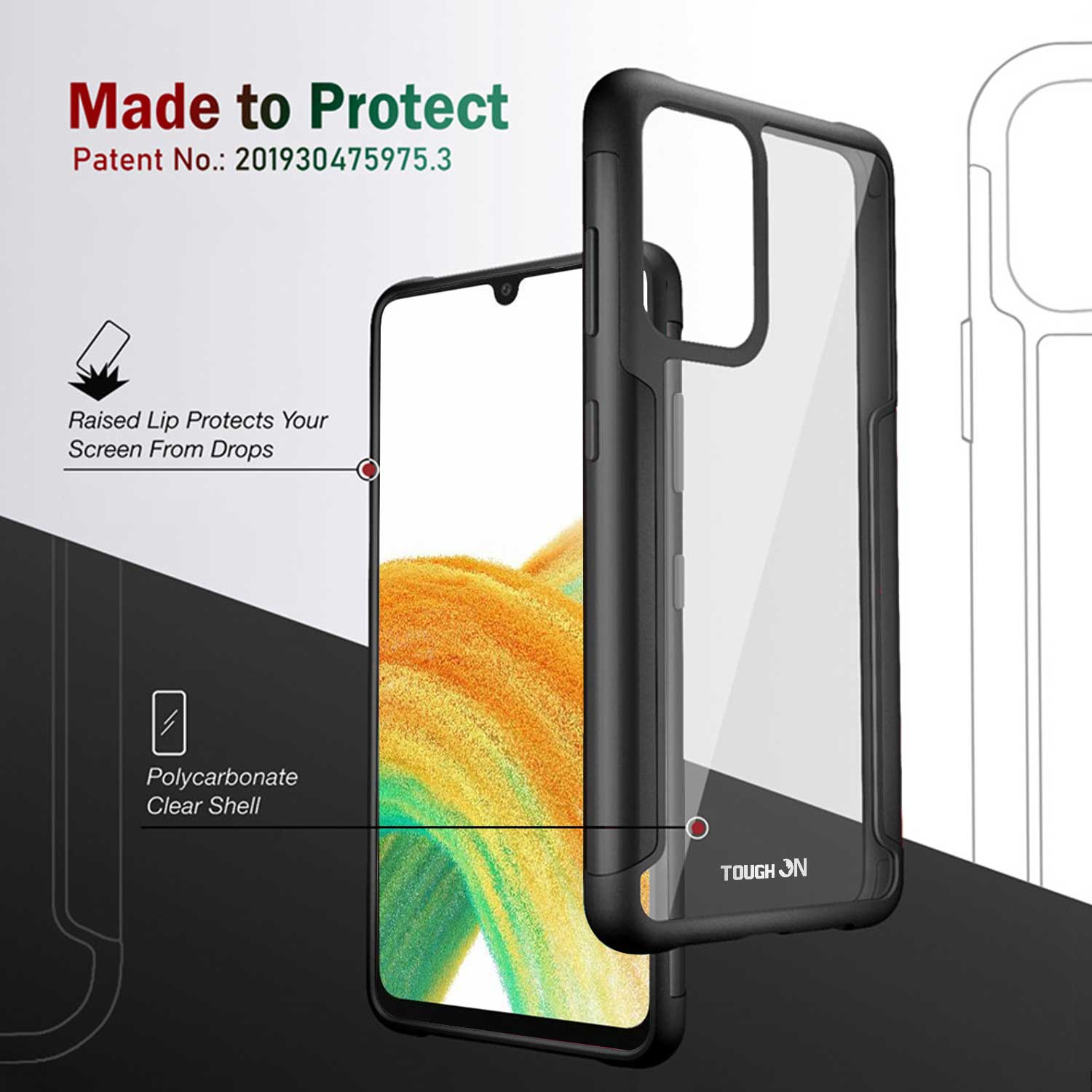 Tough On Samsung Galaxy A33 5G Case Iron Shield Black