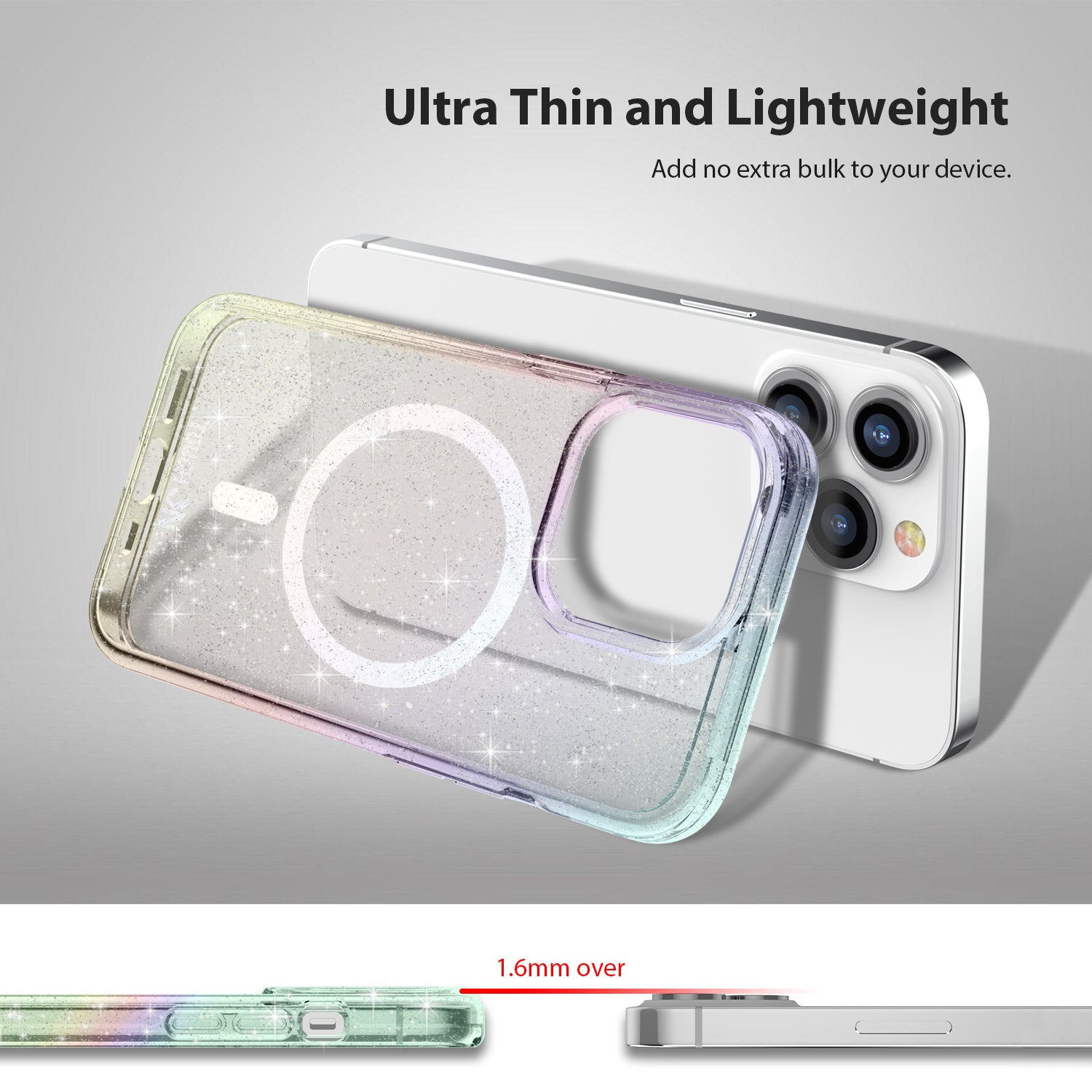 Tough On iPhone 14 Pro Case Glitter Iridescent with Magsafe