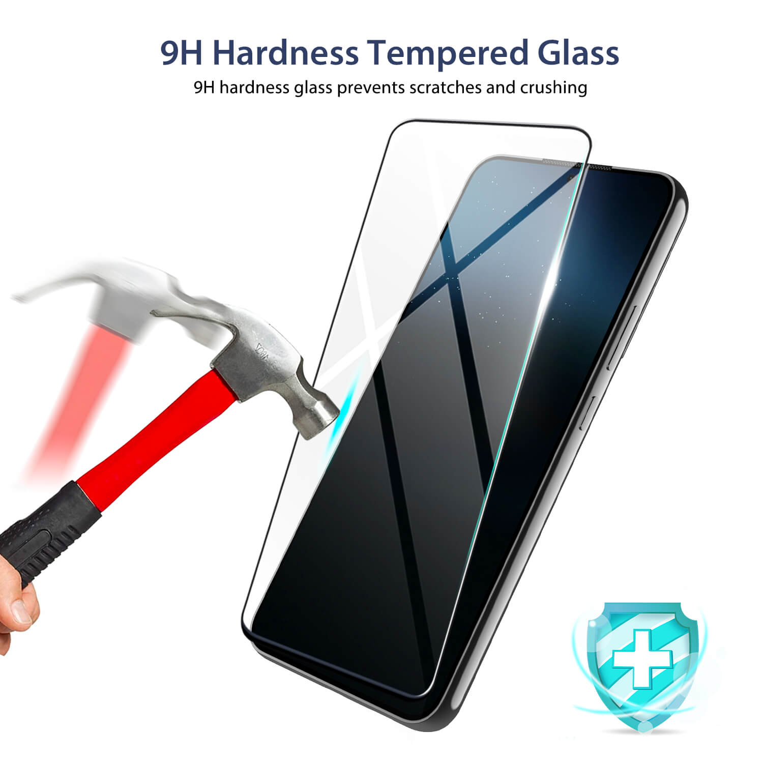 Tough On Samsung Galaxy S22 Plus 5G Full Tempered Glass Screen Protector Black