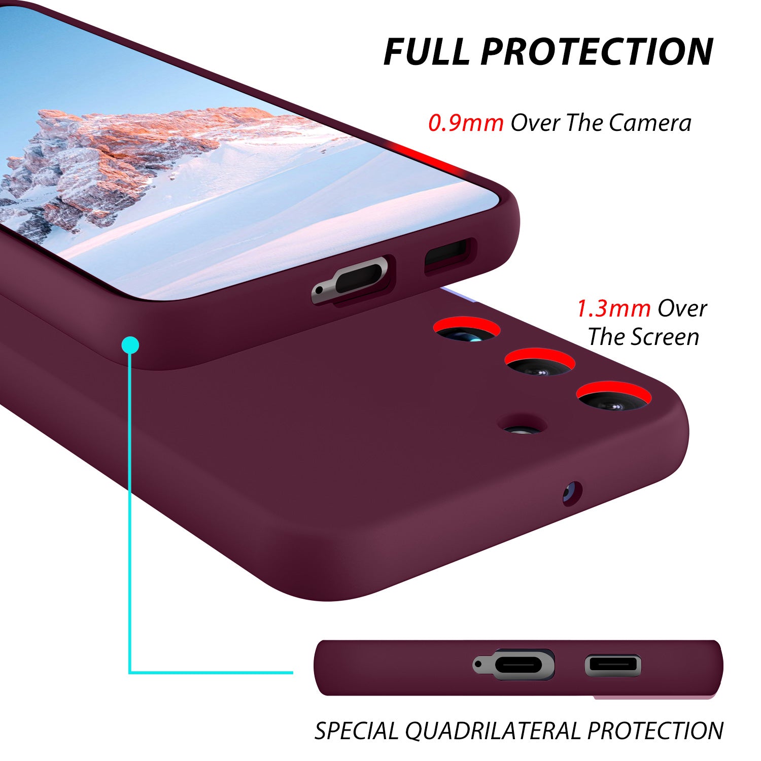 Tough On Samsung Galaxy S23 Silicone Case Burgundy