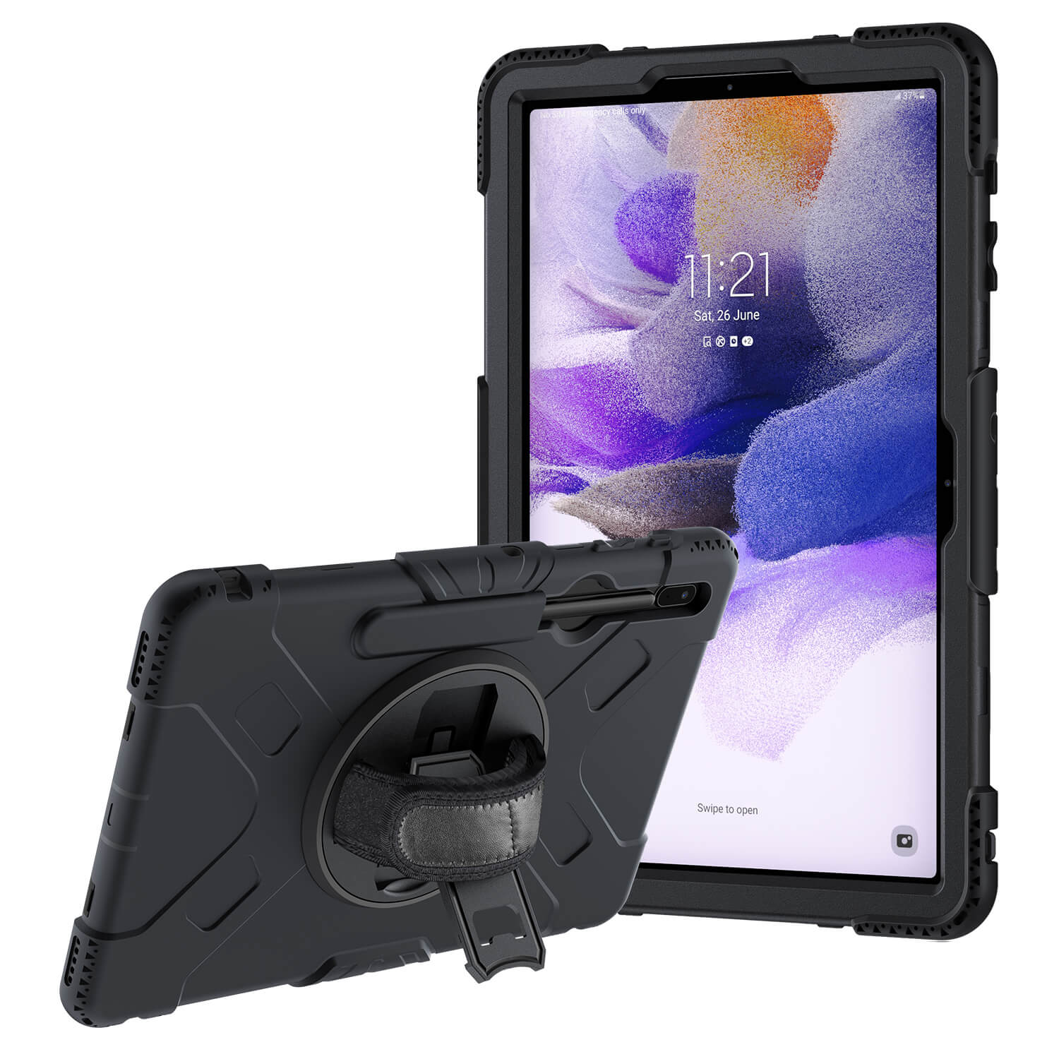 Tough on Samsung Galaxy Tab S7 FE Case Rugged Protection Black