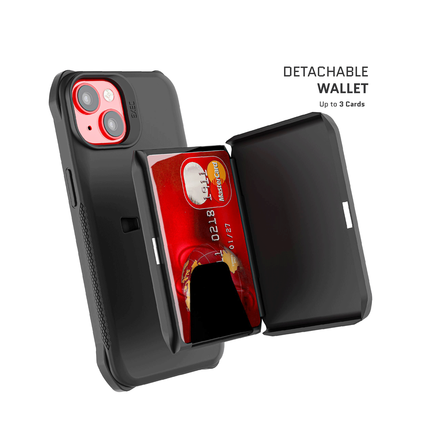 Ghostek iPhone 14 Case Exec 5 Genuine Leather Wallet Black