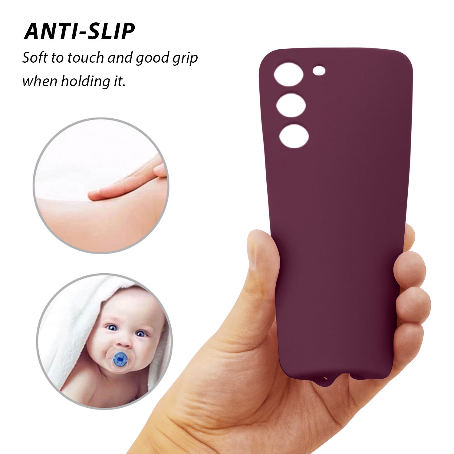 Tough On Samsung Galaxy S23 Silicone Case Burgundy