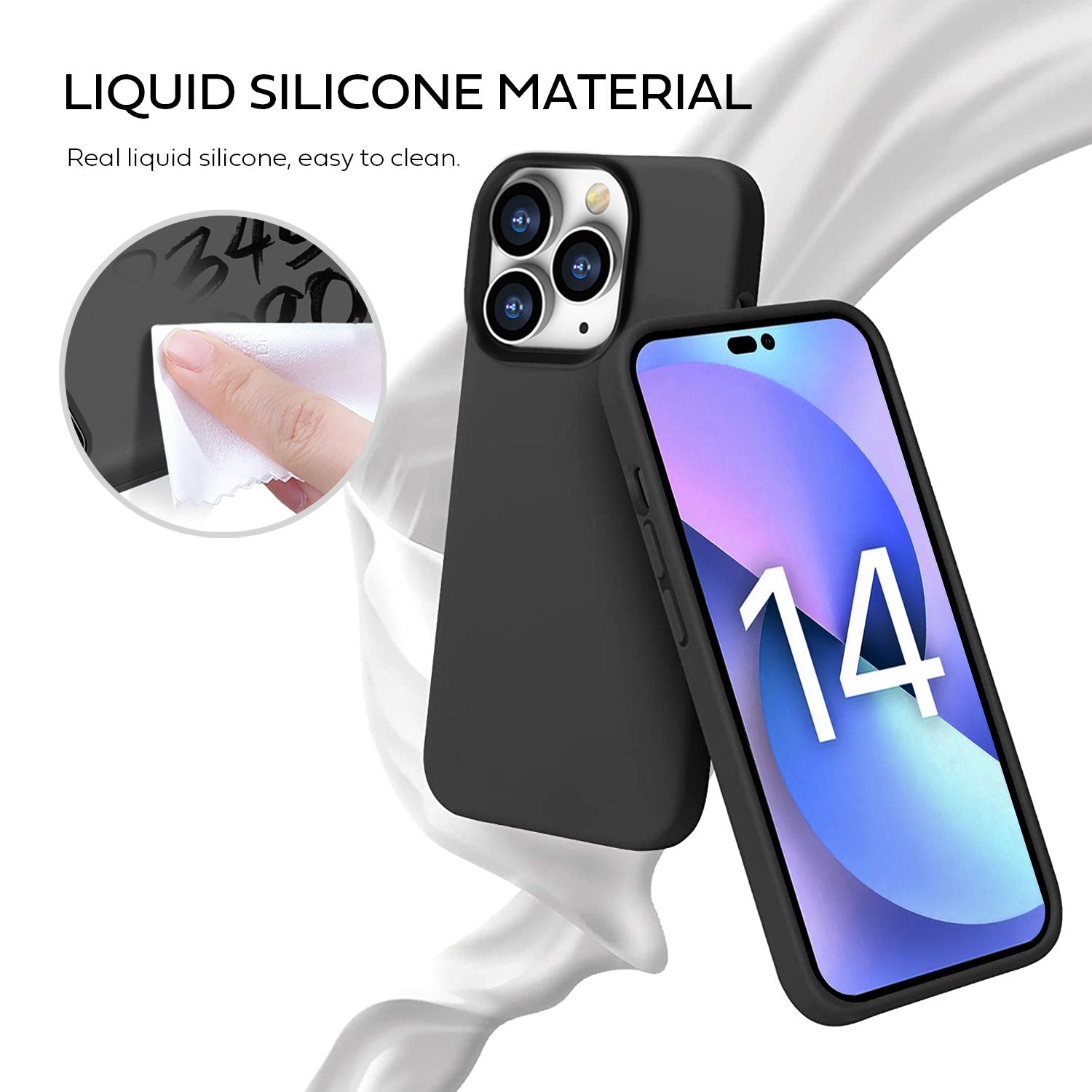 Tough On iPhone 14 Pro Strong Liquid Silicone Case Black