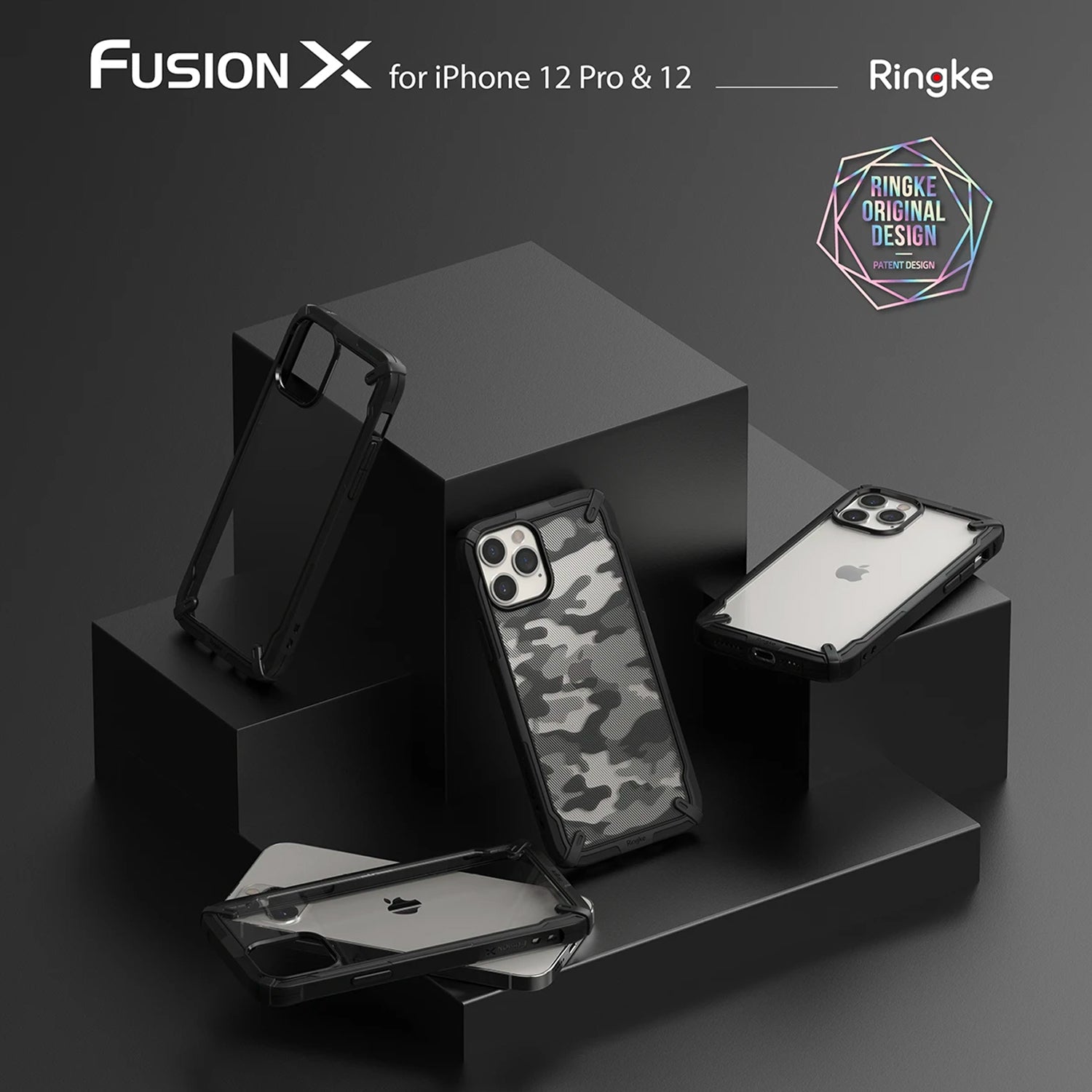 Ringke iPhone 12 / 12 Pro Case Fusion-X Camo Black