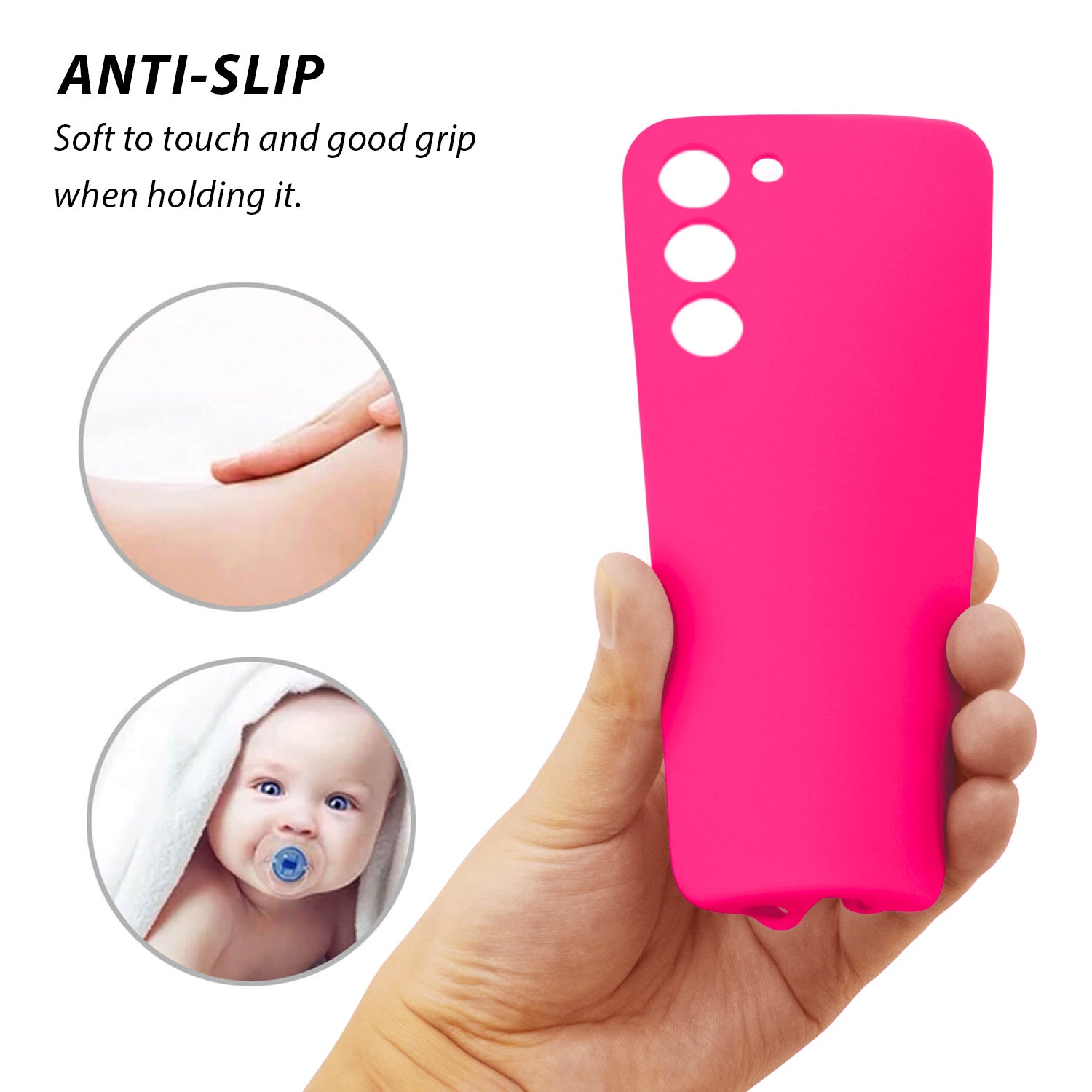 Tough On Samsung Galaxy S23 Silicone Case Hot Pink