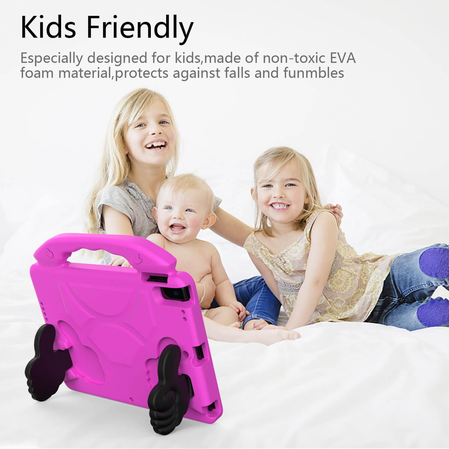 Tough On iPad 5 / 6th Gen 9.7" Case EVA Kids Protection Hot Pink