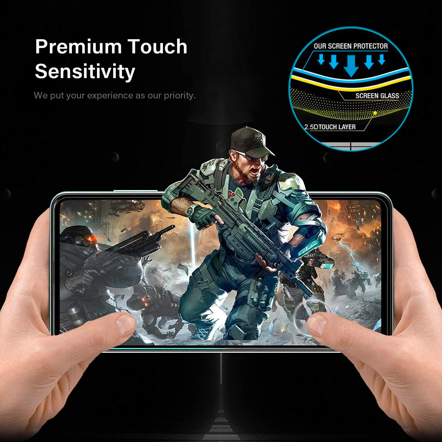 Tough On Samsung Galaxy A52s/A53 5G/A52 5G 2.5D Tempered Glass Screen Protector Black