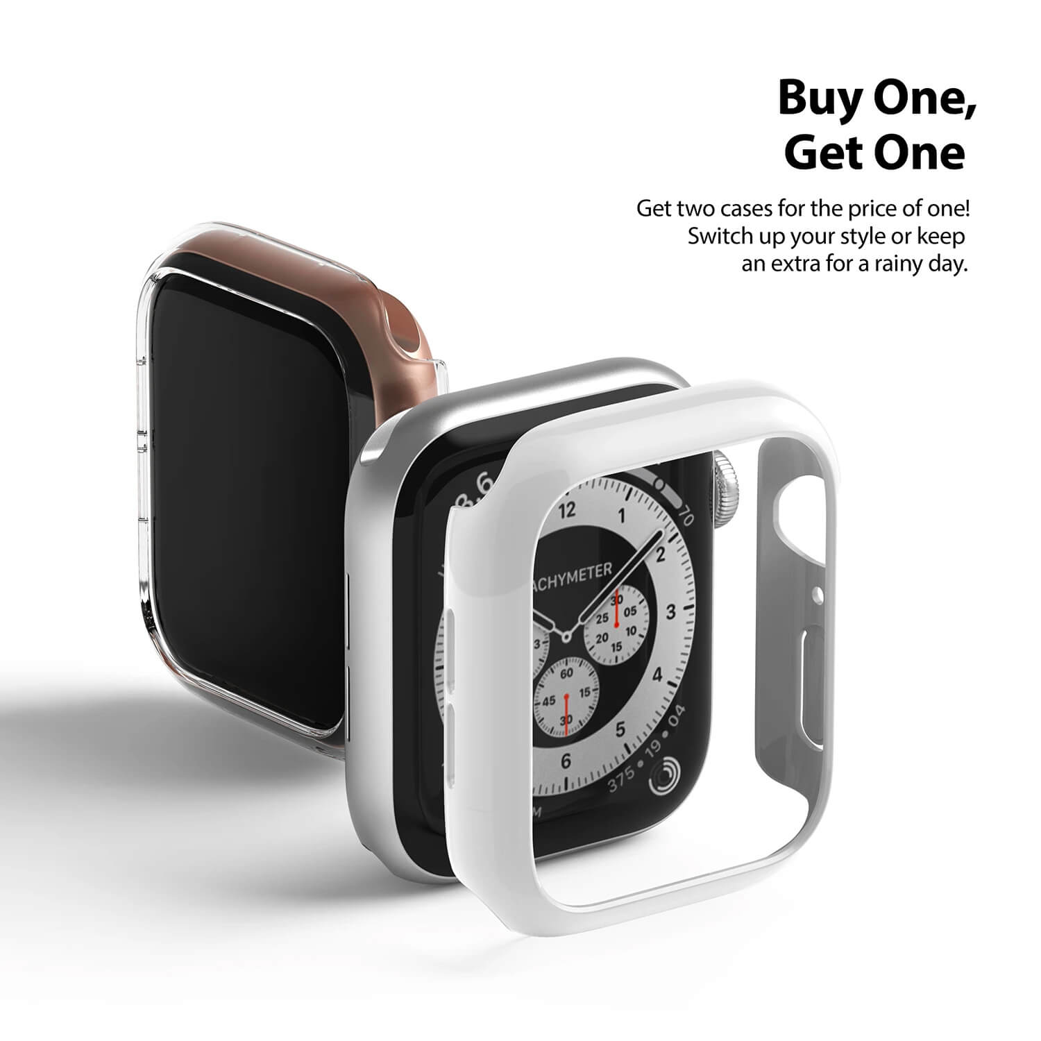 Ringke Apple Watch Series 6 / SE / 5 / 4 44mm Case Slim Clear & Dark Grey