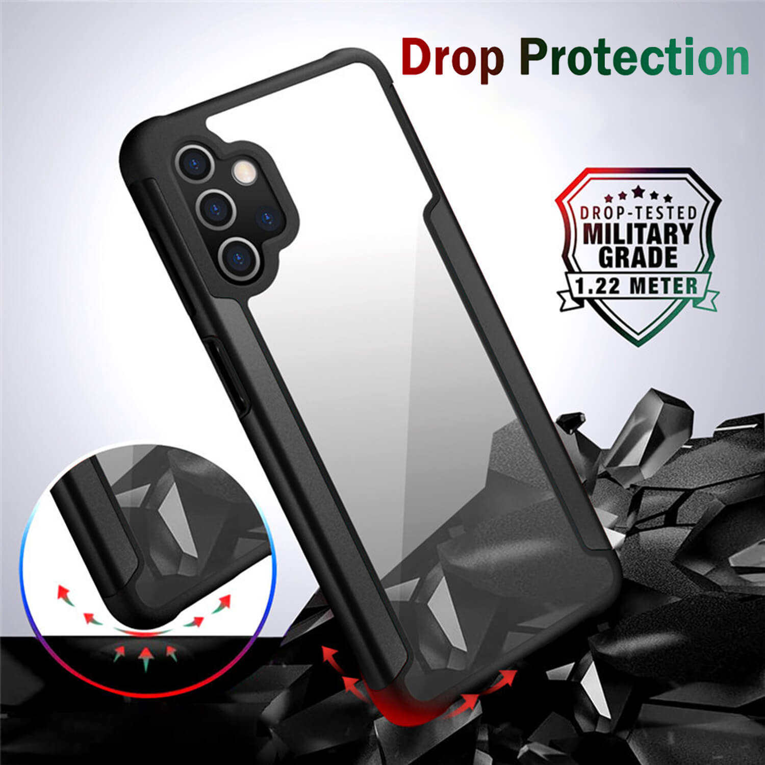 Tough On Samsung Galaxy A32 5G Case Iron Shield Black