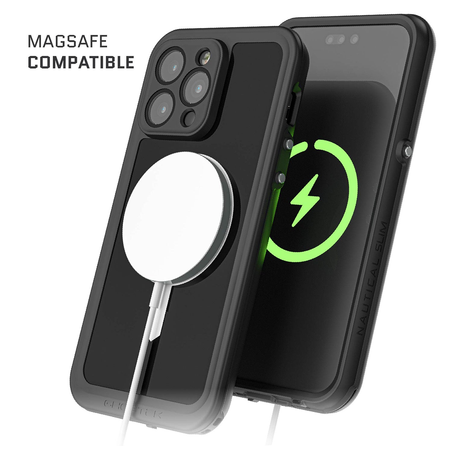Ghostek iPhone 14 Pro Max Case Nautical Slim Waterproof w/ Magsafe Black