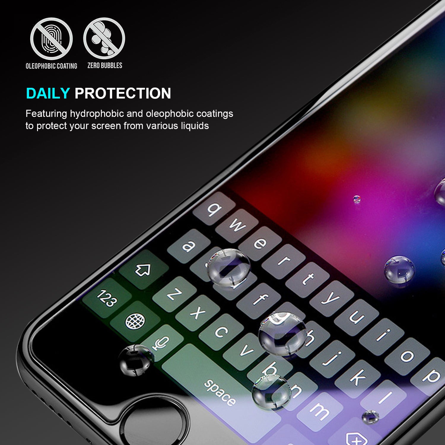 iPhone 8 Plus & iPhone 7 Plus Tempered Glass Screen Protector Tough on Double Strong