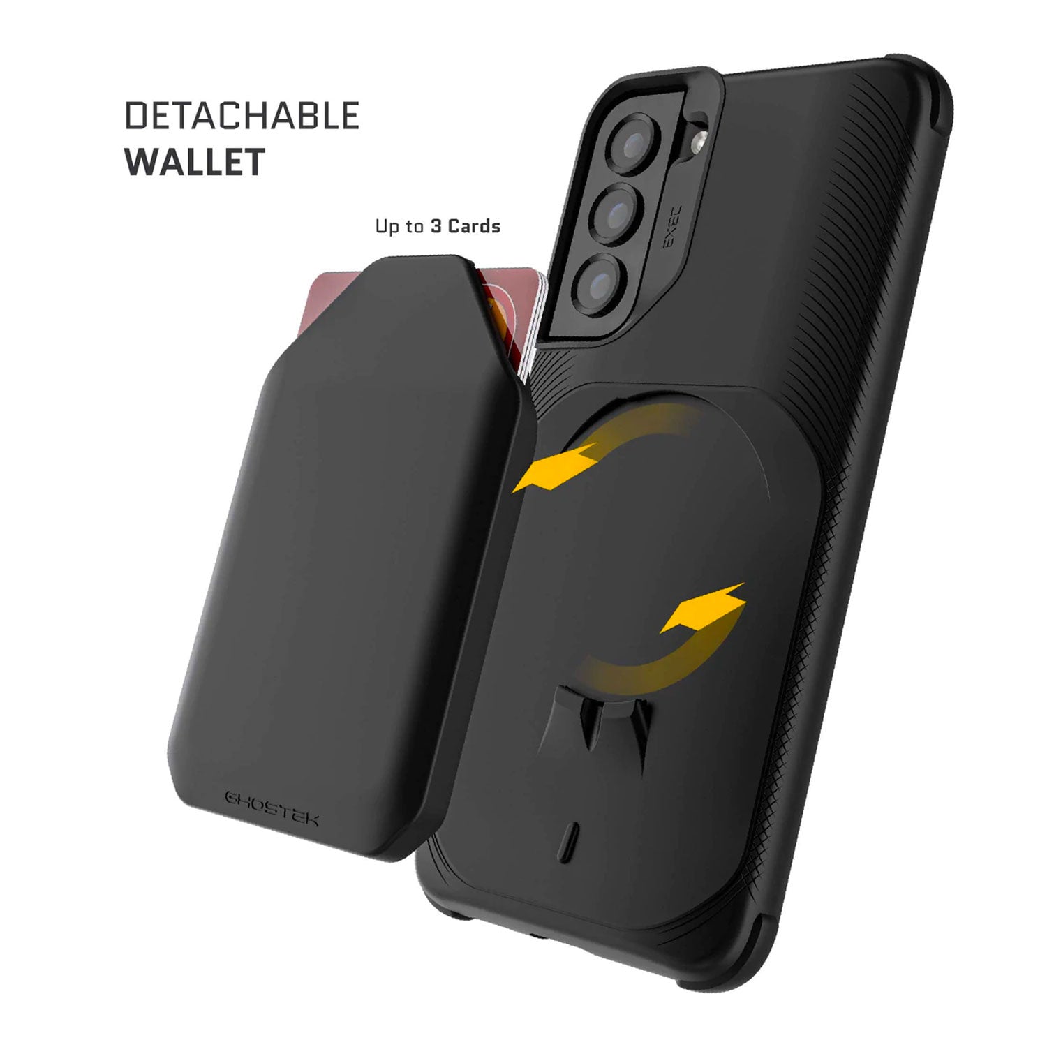 Ghostek Samsung Galaxy S22 Plus Case EXEC 5 Magnetic Wallet with Card Holder Black