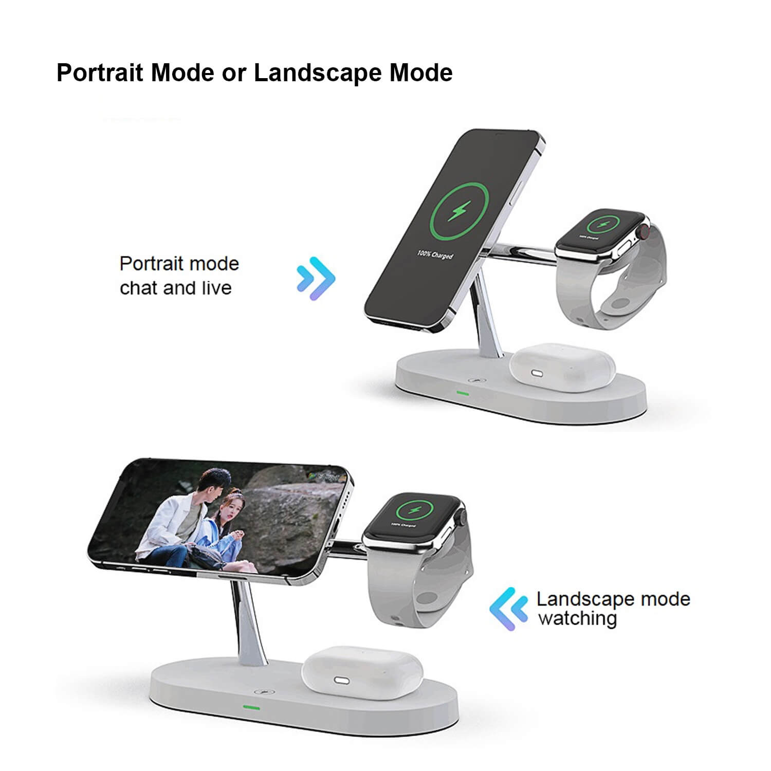 PTC Select 5 in 1 Magnetic MagSafe Wireless Charger Stand Dock