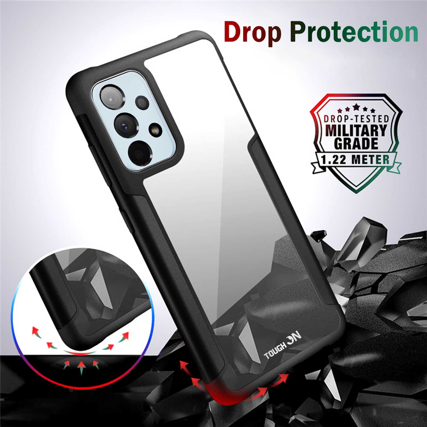Tough On Samsung Galaxy A33 5G Case Iron Shield Black