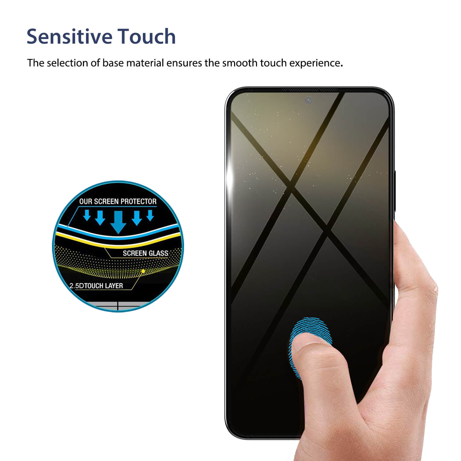 Tough On Samsung Galaxy S22 5G Full Tempered Glass Screen Protector Black