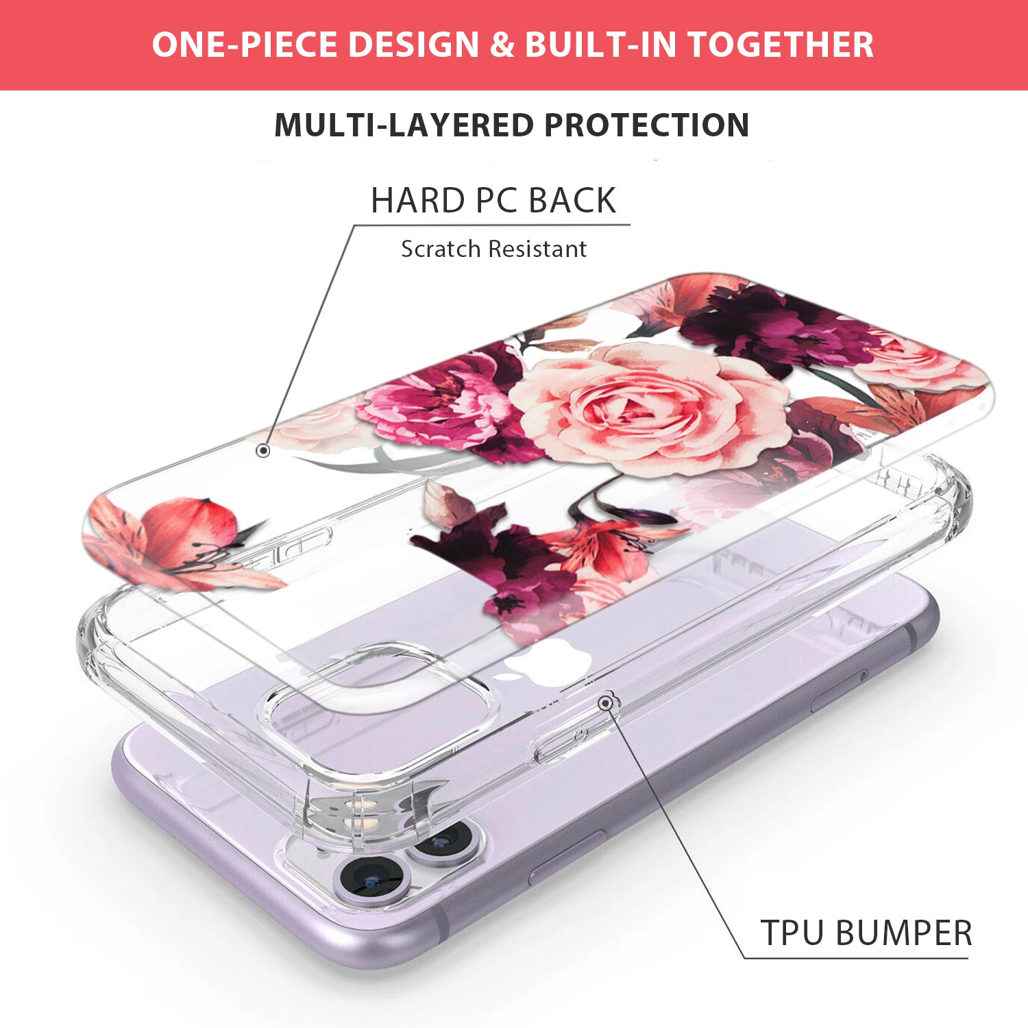 Tough On iPhone 11 Case IMD Rose Flower