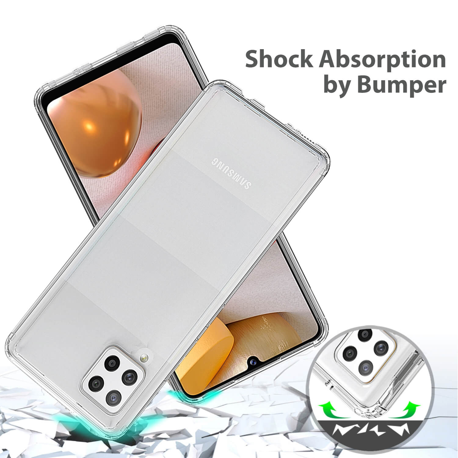 Tough On Samsung Galaxy A42 5G Case Slim Hybrid Clear