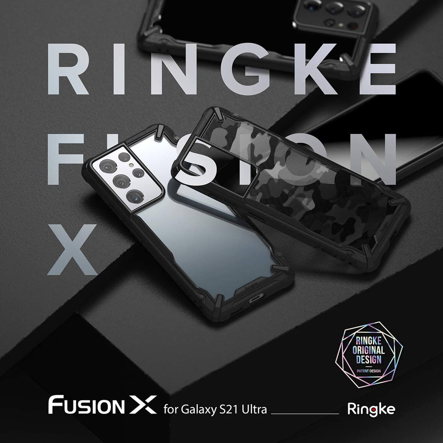 Ringke Samsung Galaxy S21 Ultra 5G Case Fusion X Design Camo Black
