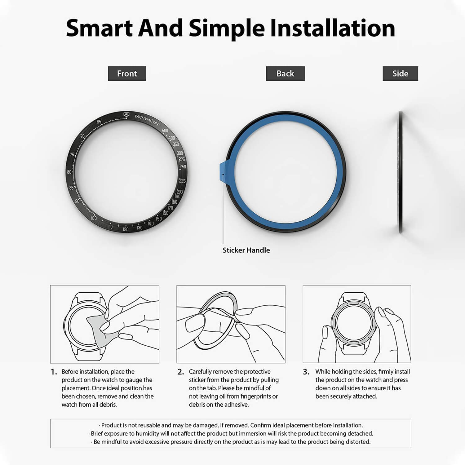 Ringke Samsung Galaxy Watch 4 40mm Bezel Styling Stainless Case Black