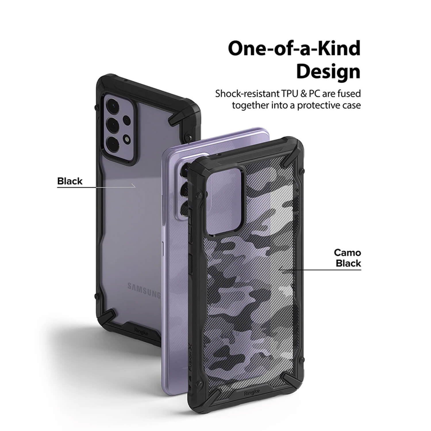 Ringke Samsung Galaxy A72 Case Fusion X Design Camo Black