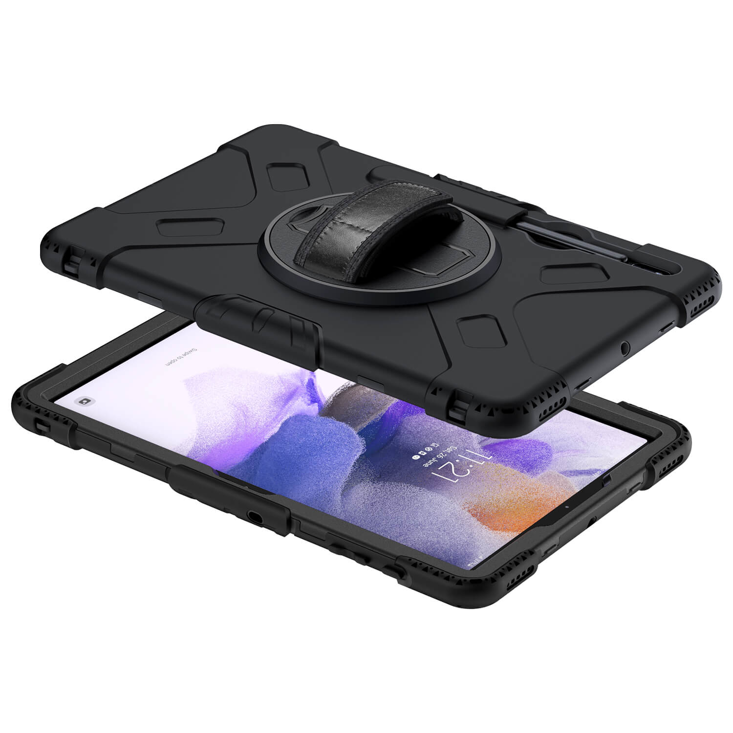 Tough on Samsung Galaxy Tab S7 FE Case Rugged Protection Black