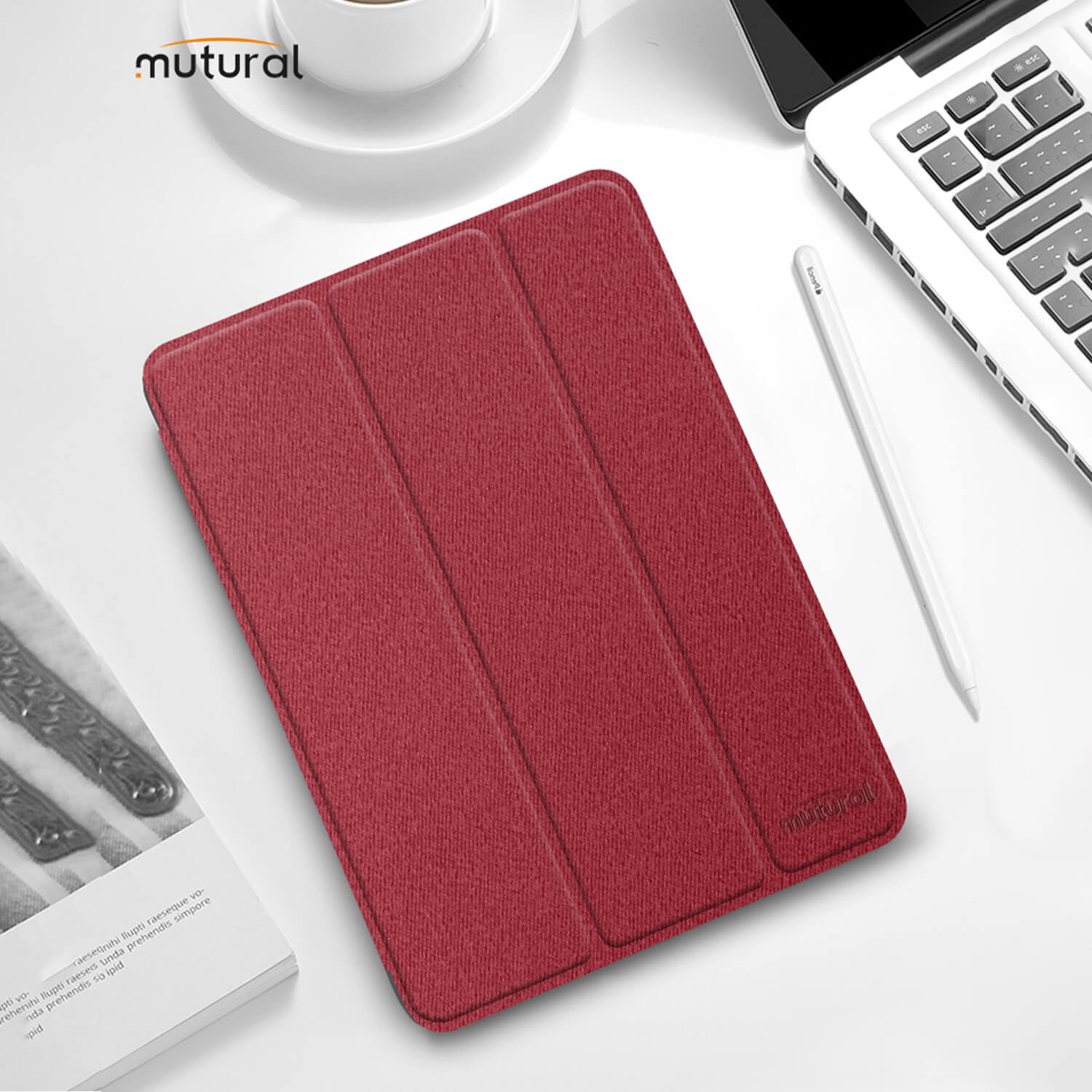 Mutural iPad Pro 2022 / 2021 / 2018 11" Smart Cover Case Red