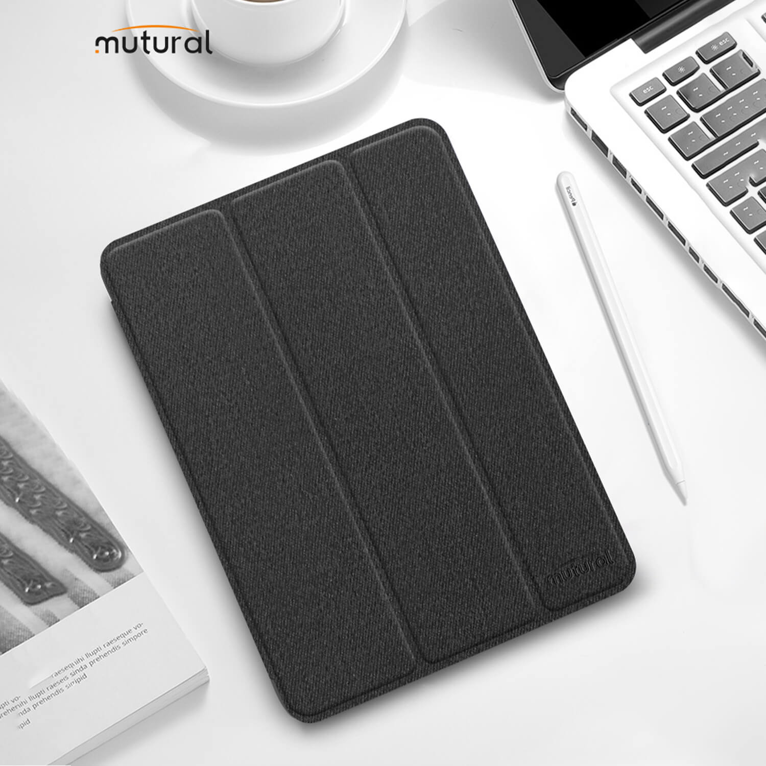 Mutural iPad Pro 2022 / 2021 / 2018 11“ Smart Cover Case Black