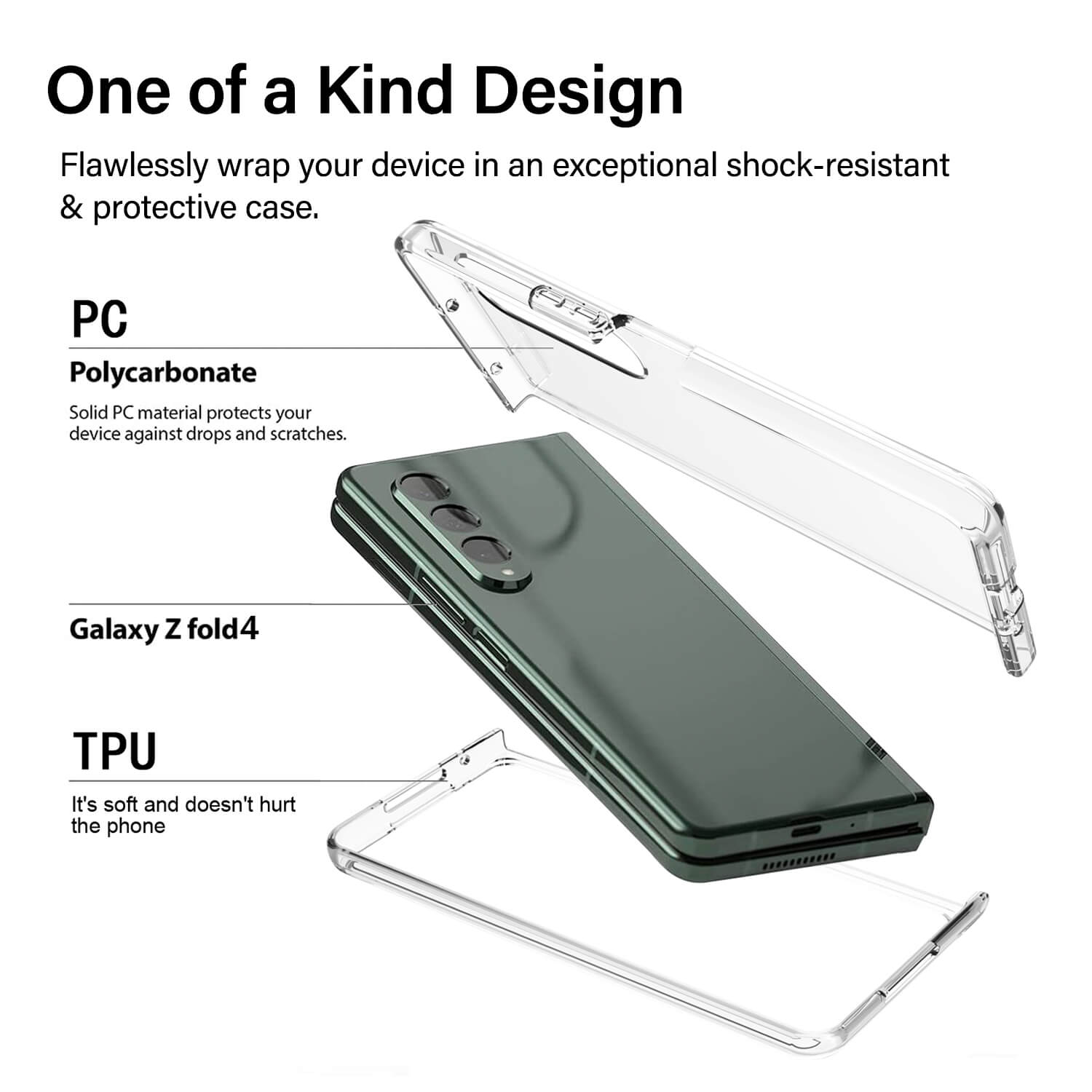 Tough On Samsung Galaxy Z Fold4 5G Case Tough Clear Air