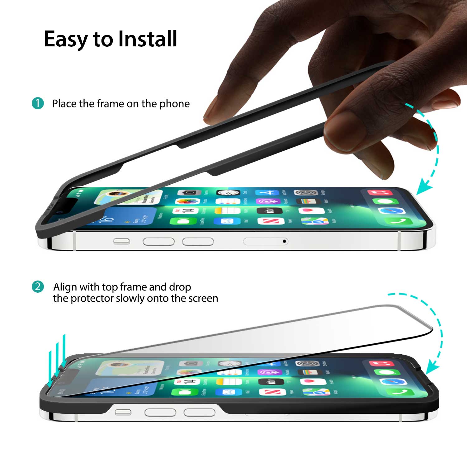 iPhone 16e / 14 Full Tempered Glass Screen Protector 2 Pack