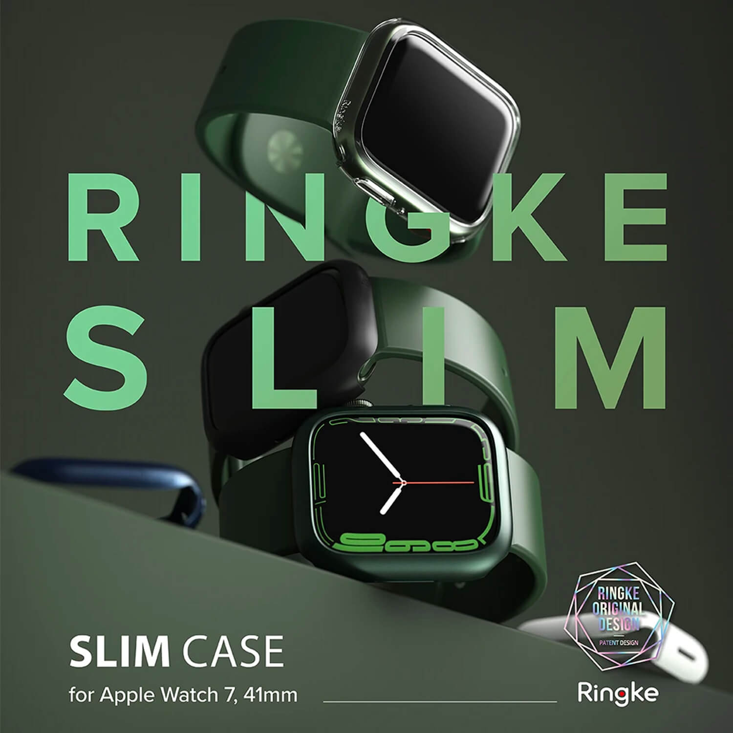 Ringke Apple Watch Series 9 / 8 / 7 41mm Case Clear Metallic Blue 2 Pack