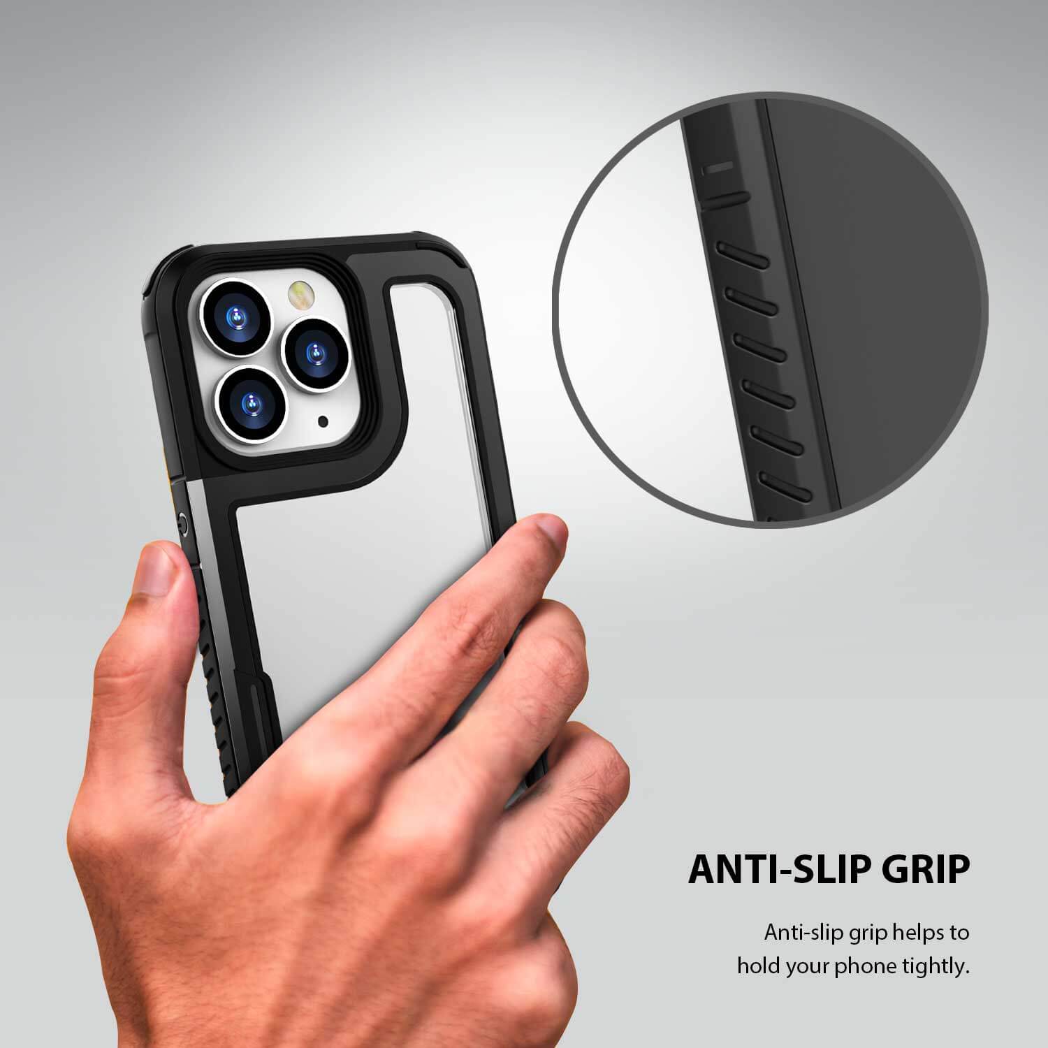 Tough On iPhone 13 Pro Max Case Iron Shield Black