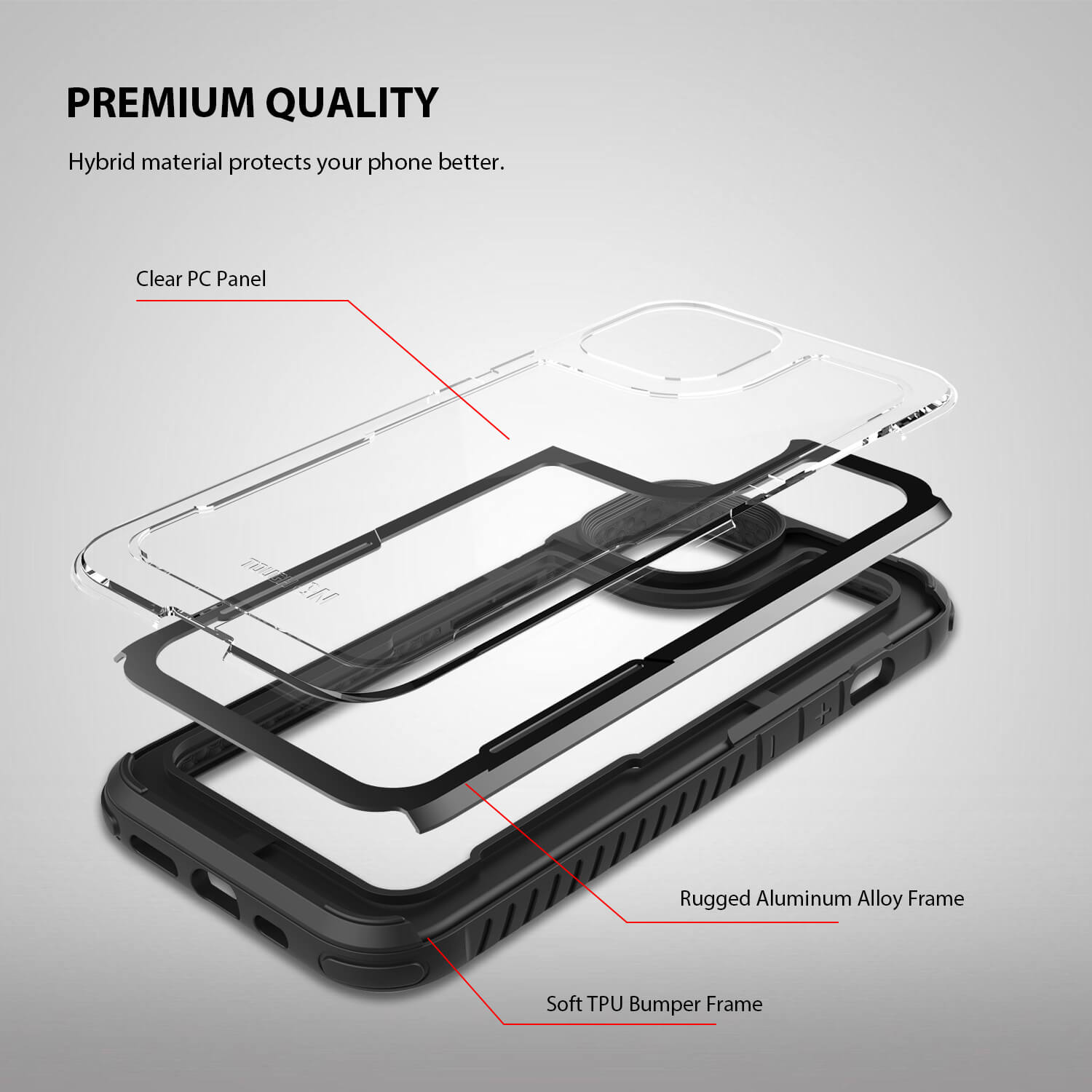 Tough On iPhone 13 Case Iron Shield Black
